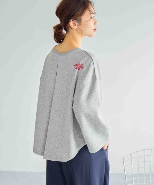 studio CLIP（スタディオクリップ）の「ラウンドテールロゴスウェットプルオーバー（スウェット・レディース・チャコール/アイボリー/ライトグレー・FREE）」の8枚目の写真