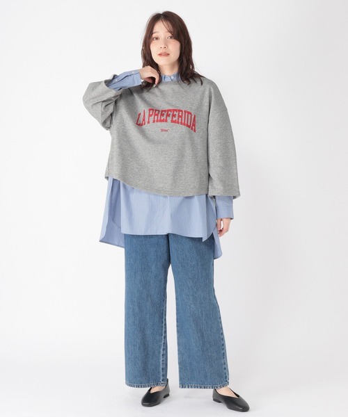 studio CLIP（スタディオクリップ）の「ラウンドテールロゴスウェットプルオーバー（スウェット・レディース・チャコール/アイボリー/ライトグレー・FREE）」の14枚目の写真