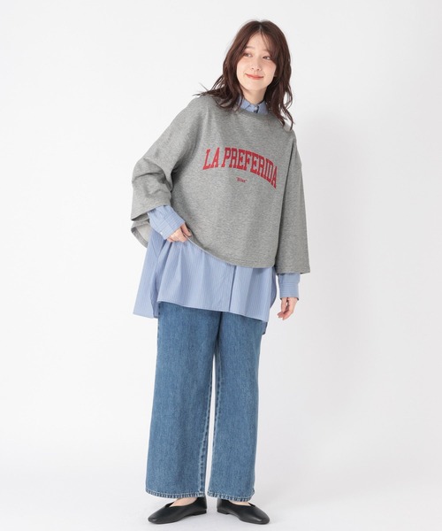 studio CLIP（スタディオクリップ）の「ラウンドテールロゴスウェットプルオーバー（スウェット・レディース・チャコール/アイボリー/ライトグレー・FREE）」の15枚目の写真