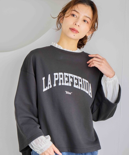 studio CLIP（スタディオクリップ）の「ラウンドテールロゴスウェットプルオーバー（スウェット・レディース・チャコール/アイボリー/ライトグレー・FREE）」の17枚目の写真