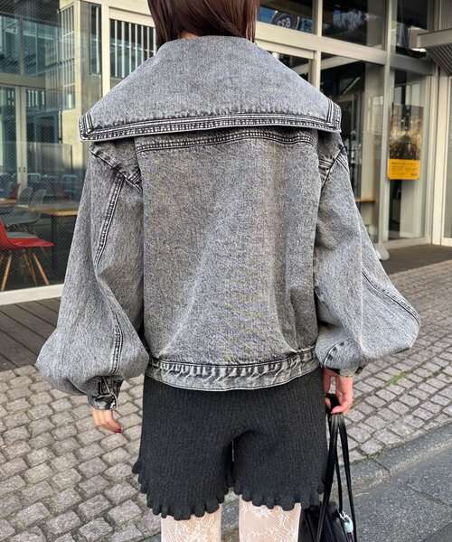 CIAOPANIC（チャオパニック）の「【ANTI WARP /アンチワープ】セーラーカラーデニムジャケット（デニムジャケット・メンズ・イエロー/ブラック・FREE）」の8枚目の写真