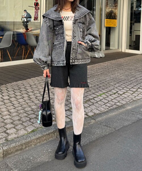 CIAOPANIC（チャオパニック）の「【ANTI WARP /アンチワープ】セーラーカラーデニムジャケット（デニムジャケット・メンズ・イエロー/ブラック・FREE）」の9枚目の写真