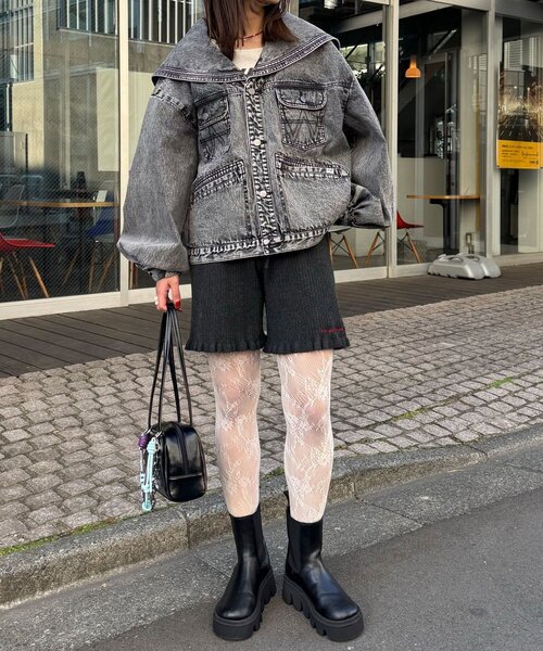 CIAOPANIC（チャオパニック）の「【ANTI WARP /アンチワープ】セーラーカラーデニムジャケット（デニムジャケット・メンズ・イエロー/ブラック・FREE）」の10枚目の写真