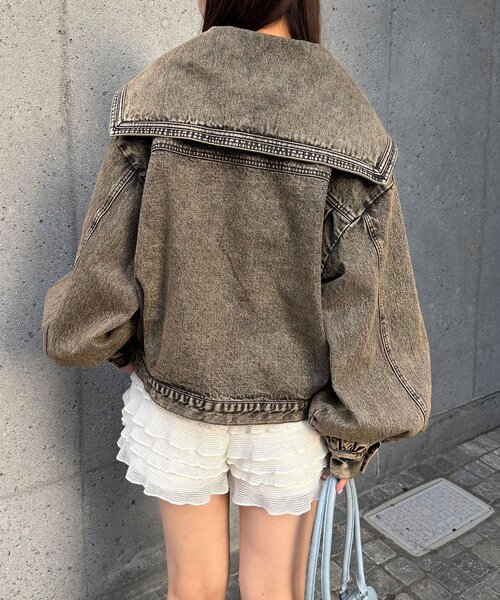 CIAOPANIC（チャオパニック）の「【ANTI WARP /アンチワープ】セーラーカラーデニムジャケット（デニムジャケット・メンズ・イエロー/ブラック・FREE）」の18枚目の写真