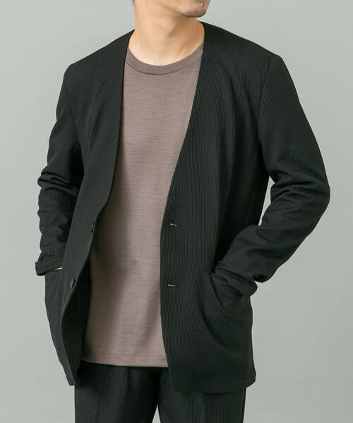 URBAN RESEARCH ROSSO MEN（アーバンリサーチロッソメン）の「『セットアップ対応』『速乾』シリウスノーカラージャケット（ノーカラージャケット・メンズ・ネイビー/ブラック・X-LARGE/LARGE/MEDIUM）」の2枚目の写真