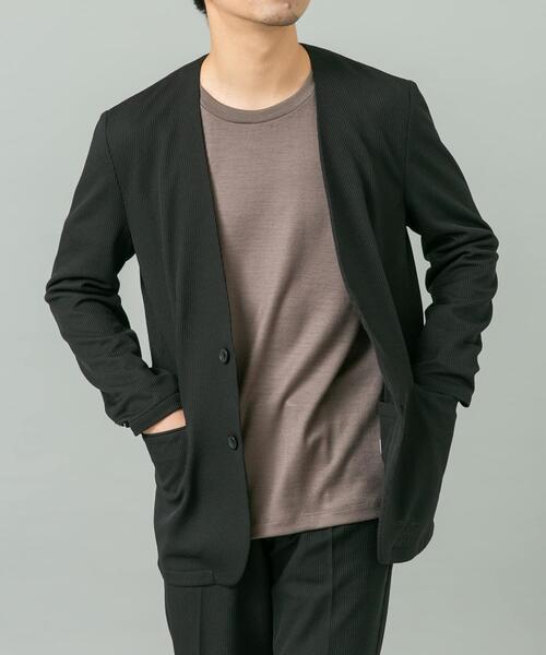 URBAN RESEARCH ROSSO MEN（アーバンリサーチロッソメン）の「『セットアップ対応』『速乾』シリウスノーカラージャケット（ノーカラージャケット・メンズ・ネイビー/ブラック・X-LARGE/LARGE/MEDIUM）」の3枚目の写真