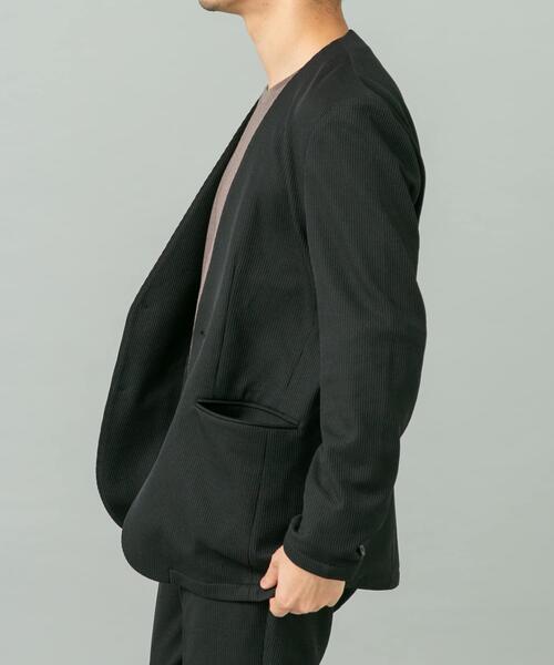 URBAN RESEARCH ROSSO MEN（アーバンリサーチロッソメン）の「『セットアップ対応』『速乾』シリウスノーカラージャケット（ノーカラージャケット・メンズ・ネイビー/ブラック・X-LARGE/LARGE/MEDIUM）」の4枚目の写真