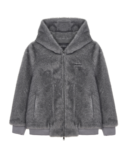 NICK&NICOLE(ニックアンドニコール)の「LUXE FUR HOOD BOMBER JACKET_GRAY(ムートンコート・レディース・その他・FREE)」の4枚目の写真