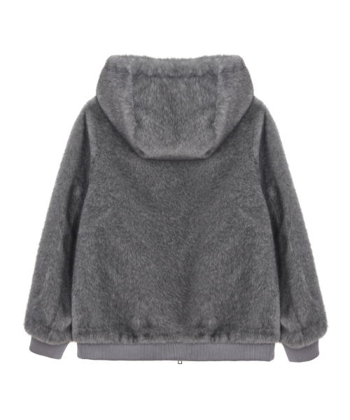 NICK&NICOLE(ニックアンドニコール)の「LUXE FUR HOOD BOMBER JACKET_GRAY(ムートンコート・レディース・その他・FREE)」の5枚目の写真