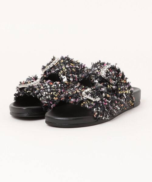 セール】ダブルバックルツイードサンダル（サンダル）｜LANVIN