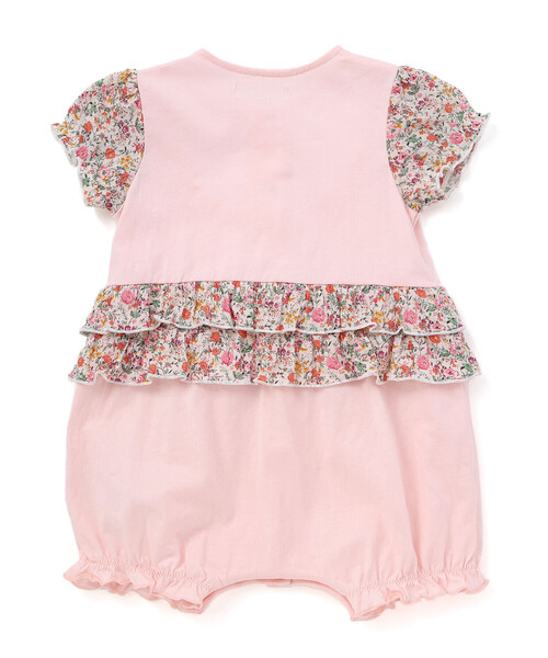 fillot de bebe reduction（フィヨデュベベルダクティオン）の「【お揃い】リバティプリント異素材ミックスカバーオール(70~80cm)（ロンパース・キッズ・イエロー系その他/ピンク系その他・80ｃｍ/70cm）」の8枚目の写真