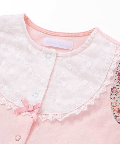 fillot de bebe reduction（フィヨデュベベルダクティオン）の「【お揃い】リバティプリント異素材ミックスカバーオール(70~80cm)（ロンパース・キッズ・イエロー系その他/ピンク系その他・80ｃｍ/70cm）」の9枚目の写真