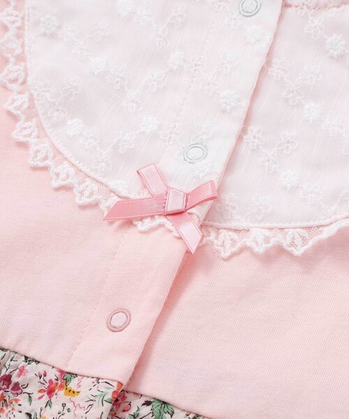 fillot de bebe reduction（フィヨデュベベルダクティオン）の「【お揃い】リバティプリント異素材ミックスカバーオール(70~80cm)（ロンパース・キッズ・イエロー系その他/ピンク系その他・80ｃｍ/70cm）」の10枚目の写真