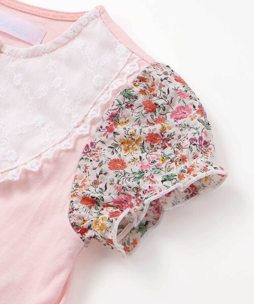 fillot de bebe reduction（フィヨデュベベルダクティオン）の「【お揃い】リバティプリント異素材ミックスカバーオール(70~80cm)（ロンパース・キッズ・イエロー系その他/ピンク系その他・80ｃｍ/70cm）」の11枚目の写真