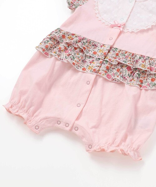 fillot de bebe reduction（フィヨデュベベルダクティオン）の「【お揃い】リバティプリント異素材ミックスカバーオール(70~80cm)（ロンパース・キッズ・イエロー系その他/ピンク系その他・80ｃｍ/70cm）」の13枚目の写真