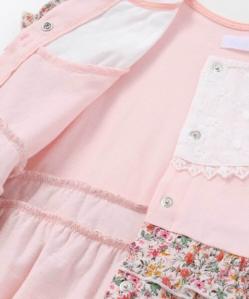 fillot de bebe reduction（フィヨデュベベルダクティオン）の「【お揃い】リバティプリント異素材ミックスカバーオール(70~80cm)（ロンパース・キッズ・イエロー系その他/ピンク系その他・80ｃｍ/70cm）」の15枚目の写真