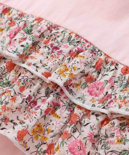 fillot de bebe reduction（フィヨデュベベルダクティオン）の「【お揃い】リバティプリント異素材ミックスカバーオール(70~80cm)（ロンパース・キッズ・イエロー系その他/ピンク系その他・80ｃｍ/70cm）」の17枚目の写真