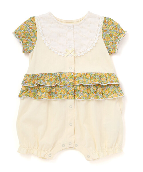 fillot de bebe reduction（フィヨデュベベルダクティオン）の「【お揃い】リバティプリント異素材ミックスカバーオール(70~80cm)（ロンパース・キッズ・イエロー系その他/ピンク系その他・80ｃｍ/70cm）」の18枚目の写真