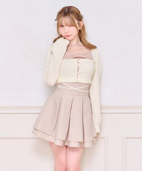 apres jour(アプレジュール)の「フロントリボンアンサンブル(アンサンブル・レディース・グレー/ピンク/アイボリー・X-LARGE/フリー)」の5枚目の写真