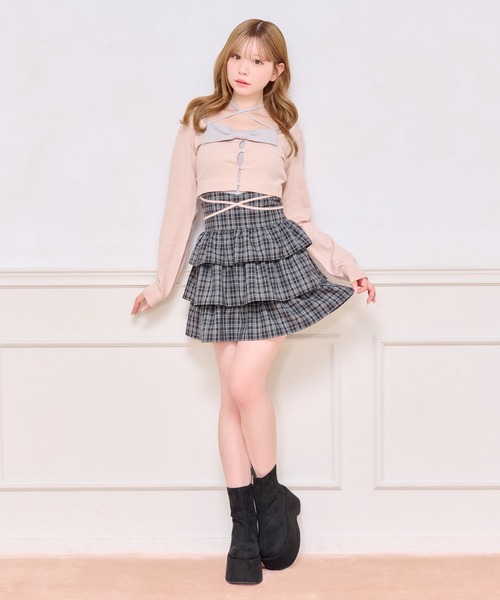 apres jour(アプレジュール)の「フロントリボンアンサンブル(アンサンブル・レディース・グレー/ピンク/アイボリー・X-LARGE/フリー)」の17枚目の写真