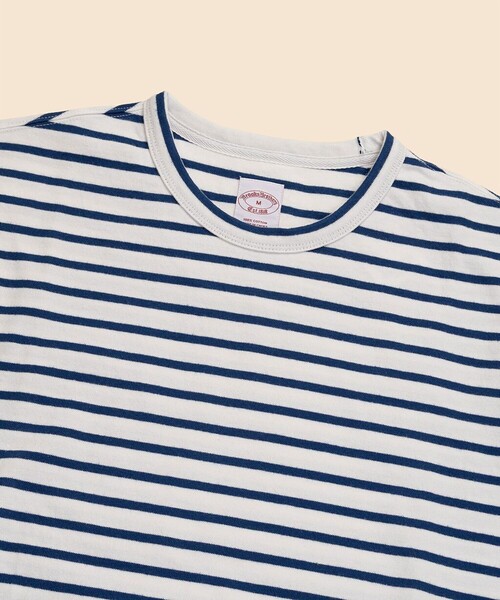 BROOKS BROTHERS（ブルックスブラザーズ）の「コットン　GFロゴ　マリナーストライプ　ロングスリーブTシャツ（Tシャツ/カットソー・メンズ・ネイビー/レッド/ホワイト・LARGE/MEDIUM/SMALL/X-LARGE）」の5枚目の写真