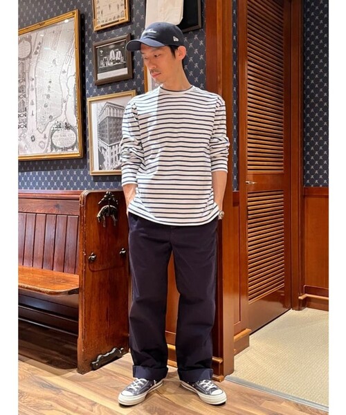BROOKS BROTHERS（ブルックスブラザーズ）の「コットン　GFロゴ　マリナーストライプ　ロングスリーブTシャツ（Tシャツ/カットソー・メンズ・ネイビー/レッド/ホワイト・LARGE/MEDIUM/SMALL/X-LARGE）」の9枚目の写真