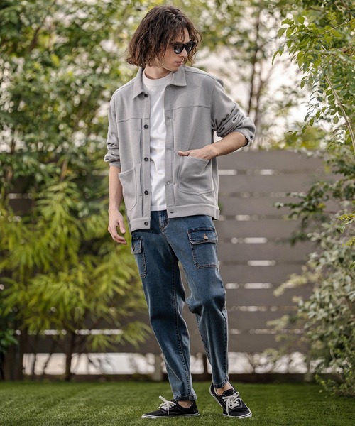 CAMBIO(カンビオ)の「mj11385- 2ポケットカットGジャン(その他アウター・メンズ・グレー/オリーブ/ブラック・M/L/XL)」の13枚目の写真