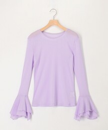 MICO COULIER（ミコクリエ）の「袖ペプラムシアープルオーバーカットソー（Tシャツ/カットソー）」