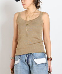 AP STUDIO | メタリックリブニット(ゴールド)(タンクトップ)