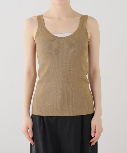 AP STUDIO（エーピーストゥディオ）の「メタリックリブニット(ゴールド)（タンクトップ・レディース・ゴールド・FREE）」の9枚目の写真
