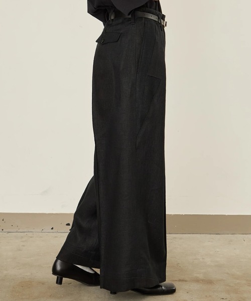 I'm here:（アイムヒアー）の「【i'm here : 】LINEN WIDE PANTS（その他パンツ・メンズ・ライトベージュ/ブラック・L/M）」の11枚目の写真
