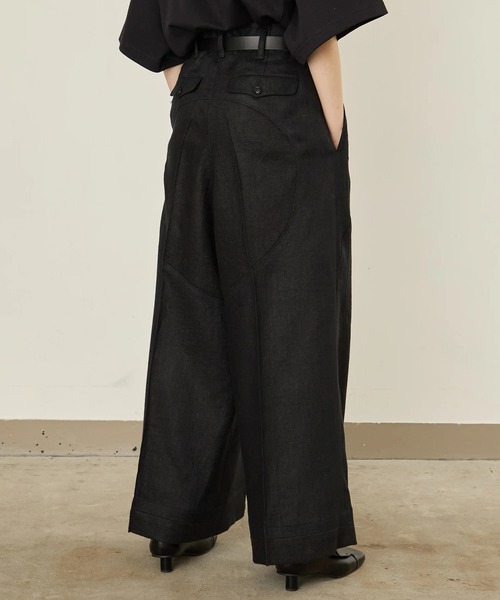 I'm here:（アイムヒアー）の「【i'm here : 】LINEN WIDE PANTS（その他パンツ・メンズ・ライトベージュ/ブラック・L/M）」の15枚目の写真