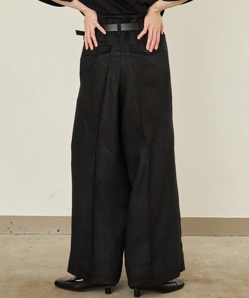 I'm here:（アイムヒアー）の「【i'm here : 】LINEN WIDE PANTS（その他パンツ・メンズ・ライトベージュ/ブラック・L/M）」の16枚目の写真