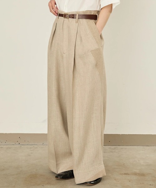 I'm here:（アイムヒアー）の「【i'm here : 】LINEN WIDE PANTS（その他パンツ・メンズ・ライトベージュ/ブラック・L/M）」の21枚目の写真