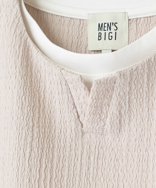 MEN'S BIGI(メンズビギ)の「フェイクレイヤードキーネック半袖Tシャツ(Tシャツ/カットソー・メンズ・ブラウン/グレー/ブラック/グリーン・02/04/03)」の21枚目の写真