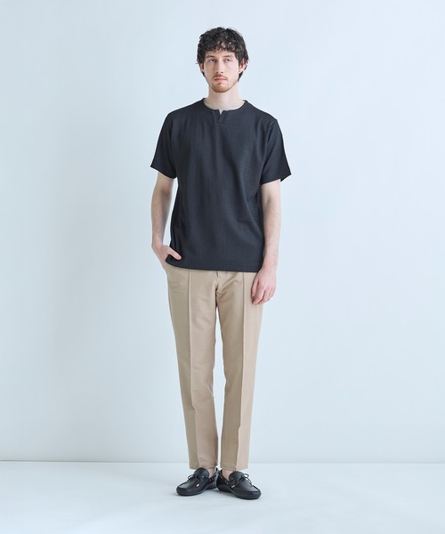 MEN'S BIGI(メンズビギ)の「フェイクレイヤードキーネック半袖Tシャツ(Tシャツ/カットソー・メンズ・ブラウン/グレー/ブラック/グリーン・02/04/03)」の15枚目の写真