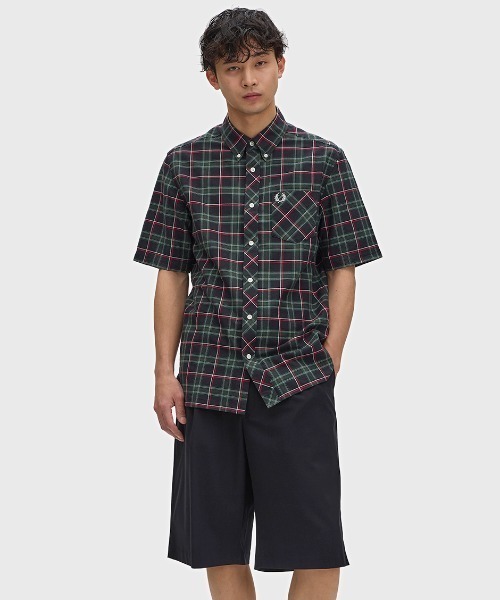 セール】Fred Perry Tartan Shirt／タータンチェック半袖シャツ