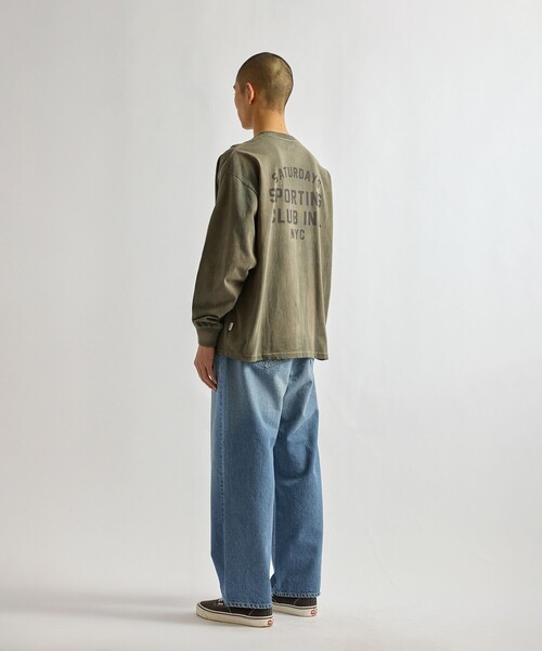 Saturdays NYC（サタデーズ ニューヨークシティ ）の「Collegiate Printed LS T-Shirt（Tシャツ/カットソー・メンズ・キナリ/スミクロ/オリーブ・XL/S/M/L）」の15枚目の写真