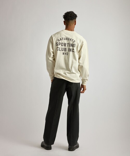 Saturdays NYC（サタデーズ ニューヨークシティ ）の「Collegiate Printed LS T-Shirt（Tシャツ/カットソー・メンズ・キナリ/スミクロ/オリーブ・XL/S/M/L）」の19枚目の写真