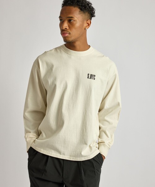 Saturdays NYC（サタデーズ ニューヨークシティ ）の「Collegiate Printed LS T-Shirt（Tシャツ/カットソー・メンズ・キナリ/スミクロ/オリーブ・XL/S/M/L）」の5枚目の写真