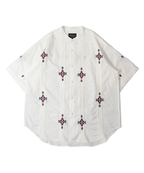 PENDLETON(ペンドルトン)の「PENDLETON-Band Collar Shirt S/S(シャツ/ブラウス・メンズ・ホワイト・L/M)」の4枚目の写真