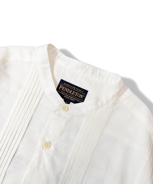 PENDLETON(ペンドルトン)の「PENDLETON-Band Collar Shirt S/S(シャツ/ブラウス・メンズ・ホワイト・L/M)」の6枚目の写真