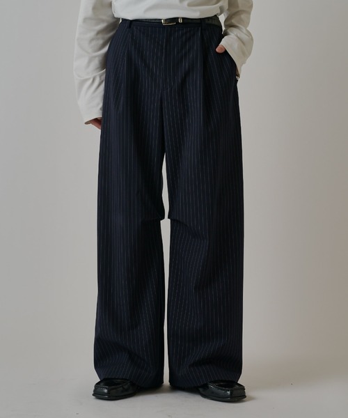 Lui's(ルイス)の「ストライプワイドスラックス(スラックス・メンズ・ブラック/ネイビー/グレー・S/M)」の3枚目の写真