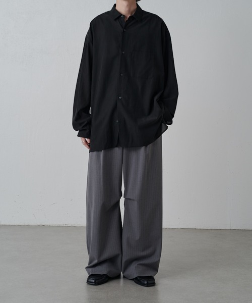 Lui's(ルイス)の「ストライプワイドスラックス(スラックス・メンズ・ブラック/ネイビー/グレー・S/M)」の19枚目の写真