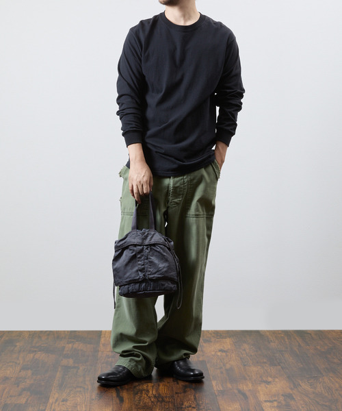 SLOW(スロウ)の「SLOW スロウ / dyed nylon-medical poach bag- 製品染ナイロン巾着バッグ 染色ナイロンハンドバッグ / 866S12S(トートバッグ・メンズ・ボルドー/ブラック/グレー・FREE)」の5枚目の写真