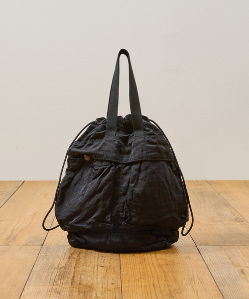 SLOW(スロウ)の「SLOW スロウ / dyed nylon-medical poach bag- 製品染ナイロン巾着バッグ 染色ナイロンハンドバッグ / 866S12S(トートバッグ・メンズ・ボルドー/ブラック/グレー・FREE)」の8枚目の写真
