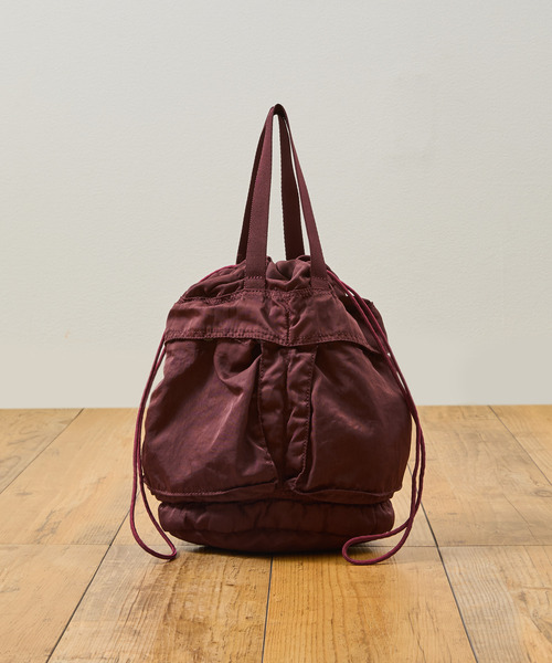 SLOW(スロウ)の「SLOW スロウ / dyed nylon-medical poach bag- 製品染ナイロン巾着バッグ 染色ナイロンハンドバッグ / 866S12S(トートバッグ・メンズ・ボルドー/ブラック/グレー・FREE)」の19枚目の写真