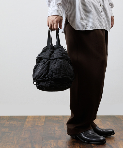 SLOW(スロウ)の「SLOW スロウ / dyed nylon-medical poach bag- 製品染ナイロン巾着バッグ 染色ナイロンハンドバッグ / 866S12S(トートバッグ・メンズ・ボルドー/ブラック/グレー・FREE)」の22枚目の写真