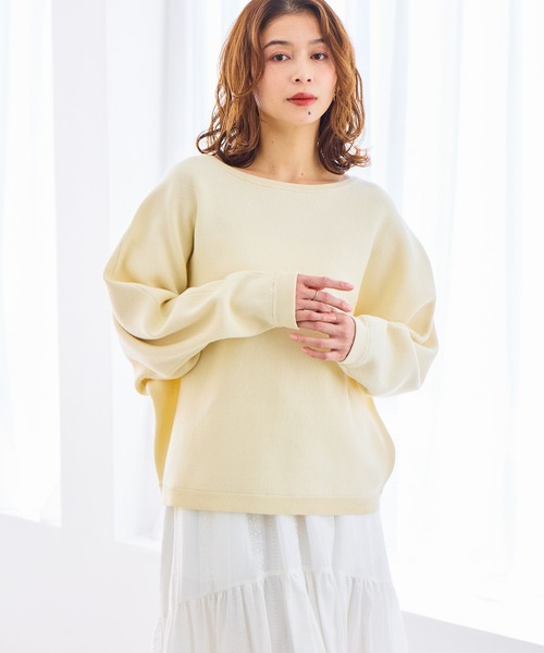 studio CLIP（スタディオクリップ）の「12ゲージCPドルマンプルオーバー（ニット/セーター・レディース・オフホワイト/ネイビー/ライトグレー/ライトグリーン・FREE）」の2枚目の写真