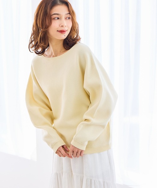 studio CLIP（スタディオクリップ）の「12ゲージCPドルマンプルオーバー（ニット/セーター・レディース・オフホワイト/ネイビー/ライトグレー/ライトグリーン・FREE）」の5枚目の写真